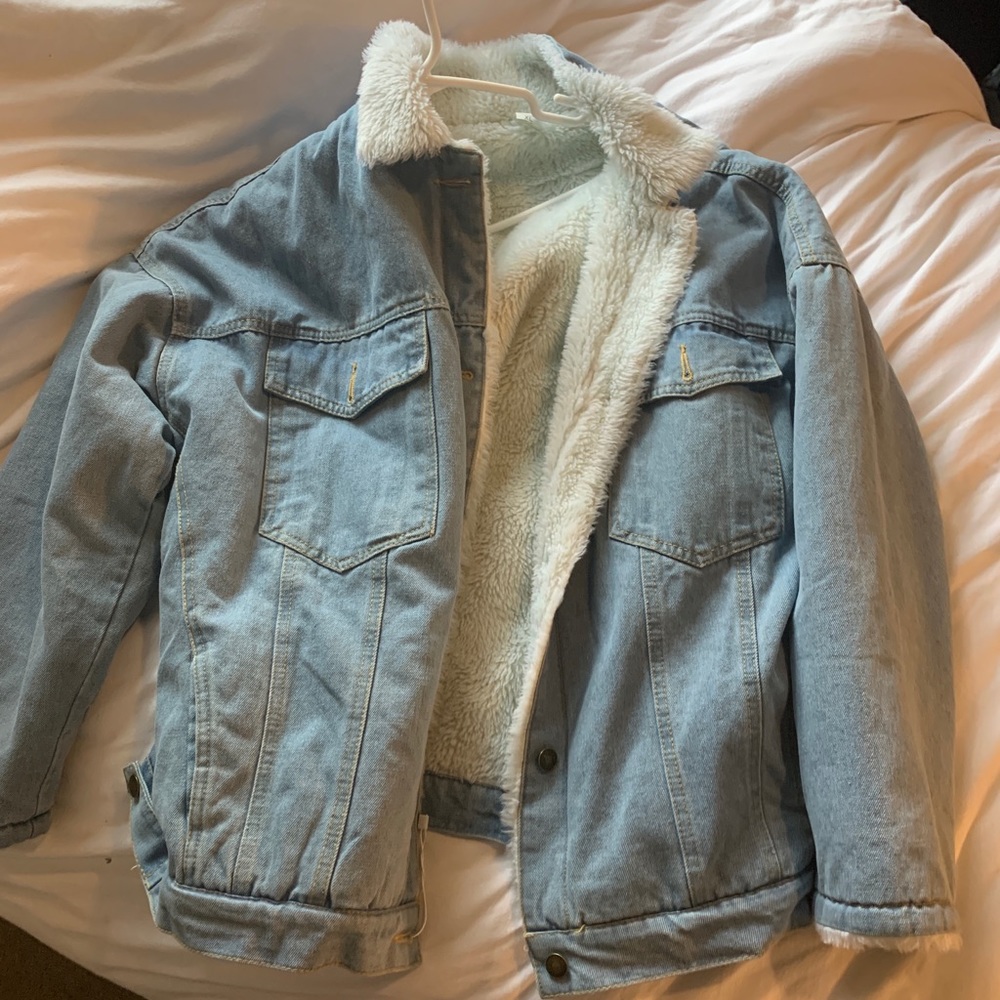 Oversized lined jean jacket